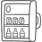 Kettle, Nespresso coffee machine, and fridge